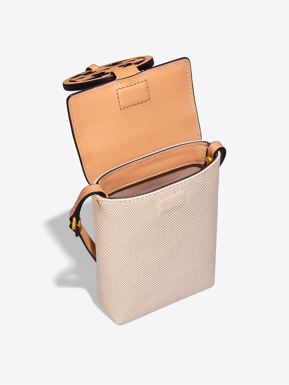 Tory Burch Two-Tone Beige and Light Pink Crossbody Phone Bag - Picture 4 of 4